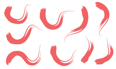 Fototapeta premium Squiggles with circles seamless pattern. Brush drawn bold curved lines, waves and swirls. Abstract geometric background with organic bold lines. Creative childish scribble backdrop, doodles.