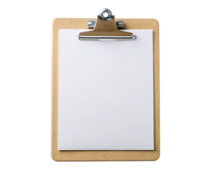 blank paper clipboard on isolated on white background as transparent. PNG. AI GENERATED