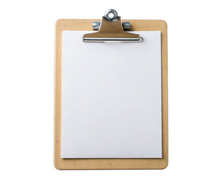 blank paper clipboard on isolated on white background as transparent. PNG. AI GENERATED