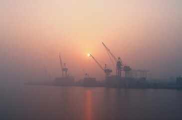 Obraz premium cranes in port