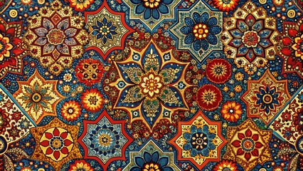 Aerial Photography Digital Ajrakh Batik Seamless Pattern Block Print