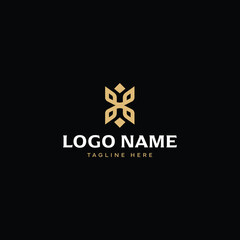 flower logo with symmetrical shape, with elegant style