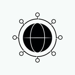 Global Network Icon. Connection Symbol for Design, Websites, Presentation or Application. 