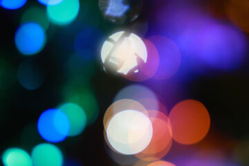 Abstract Christmas illuminations bokeh light background