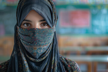 Naklejka premium young beautiful woman wearing hijab