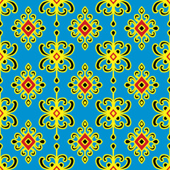 pattern flowerdamask ethnic boho American ikat texture tribal geometric background mandalas