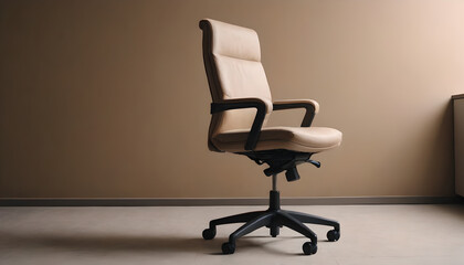 beige office chair in a empty room