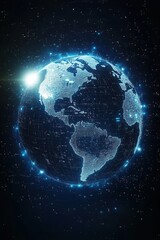 Digital globe illustration in space with connections