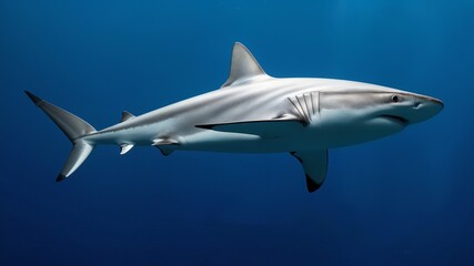a great white shark. Great white sharks are one of the largest predatory fish in the world.