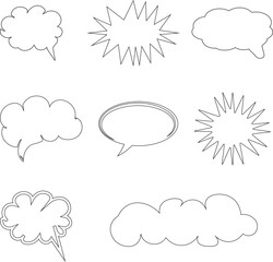 Retro Comic Speech Bubbles with Halftone Shadows - Pop Art Style Vector