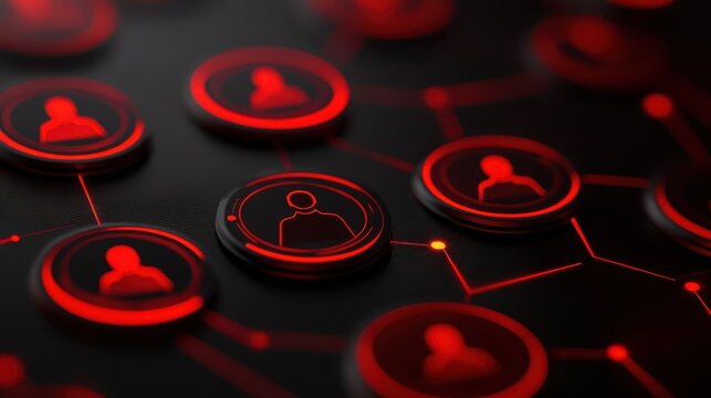 Vibrant social media icons on red and black for digital marketing engagement