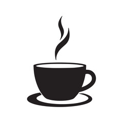 Coffee cup silhouette icon, teacup 