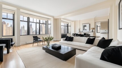 Fototapeta premium Luxury High-Rise Apartment with City Views