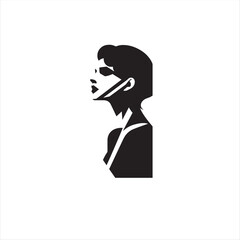 Geometric silhouette of woman 