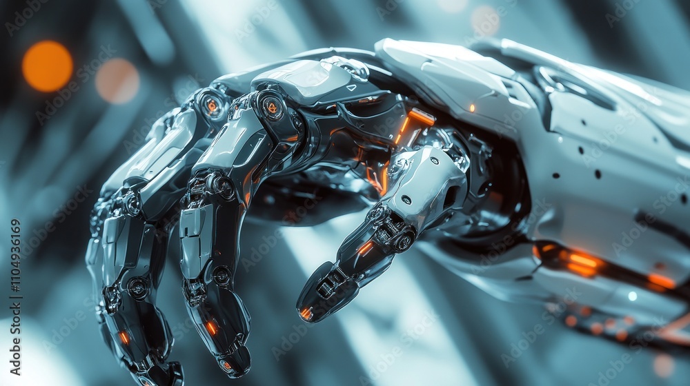 Poster advanced robotic hand design futuristic technology