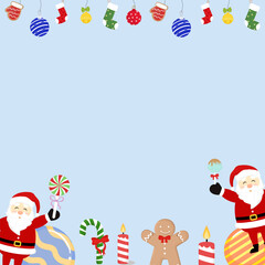 Festive Christmas border vector, cute christmas theme, Flat vector illustration isolated on background,Christmas frame for banner maketing,scrapbook,Poster,Greeting card