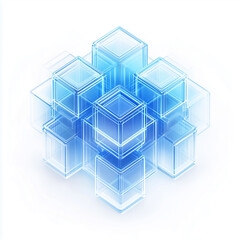 Obraz premium blue 3d cube