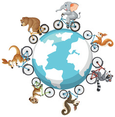 Animals Cycling Around the World