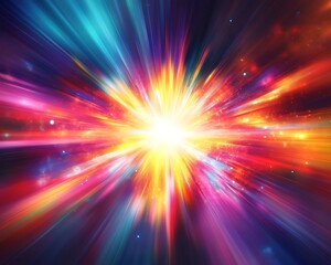 Naklejka premium burst, colourful, dynamic, flash, glowing, particle, vibrant, energy, abstract, background, explosion, light, artistic, movement, motion, bright, design, digital, aglow, radiant, texture, beam, cosmic