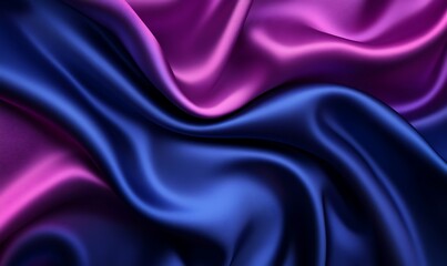 Obraz premium An elegant abstract background depicting flowing, smooth, and vibrant silk-like fabric in shades of pink, purple, and blue 