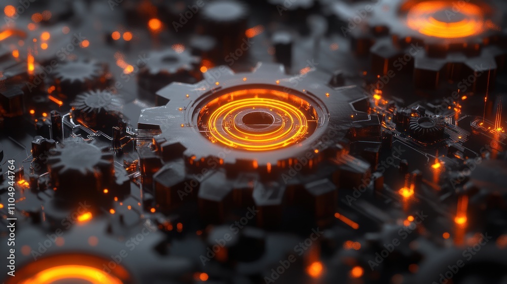 Poster Illuminated Gears in a Complex Mechanical System