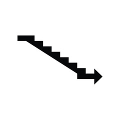 Caution Step Down. Infographic About Stairs Area. Notice of Ambient Conditions.