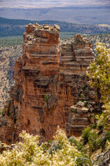 Majestic Sandstone Tower Amidst the Desert Landscape