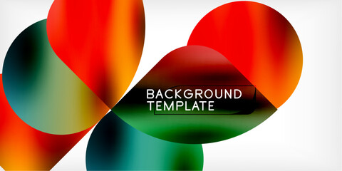Color geometric shapes background shadow circles