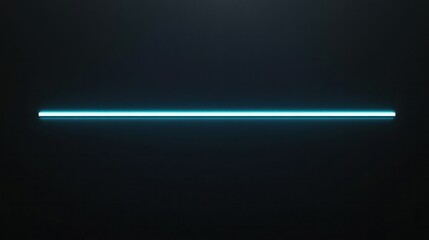 Elegant light blue streak glowing horizontally on black background, embodying modern minimalist design