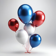 white, red and blue balloons