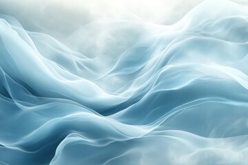 Obraz premium Abstract blue waves in a light grey background.