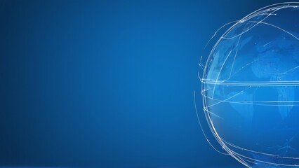 Fototapeta premium Technological Landscape: Digital Illustration of Blue Background with Globe Surrounded by Futuristic Interface Creating Network Pattern