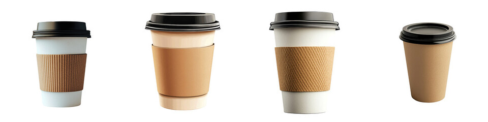 Coffee cup isolated on a white background. collection set png.