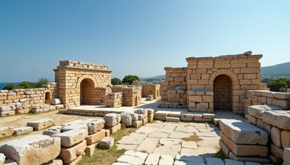 Ancient stone ruins in the sun