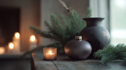christmas decoration with candle