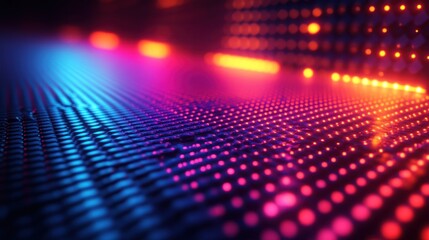 Abstract futuristic background with glowing lights and a textured surface.