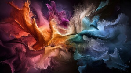 Obraz premium Colorful Abstract Swirling Smoke and Liquid Art Background