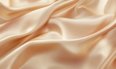 Obraz premium An elegant abstract composition of soft, flowing fabric in warm beige and cream tones, creating a serene and tranquil atmosphere