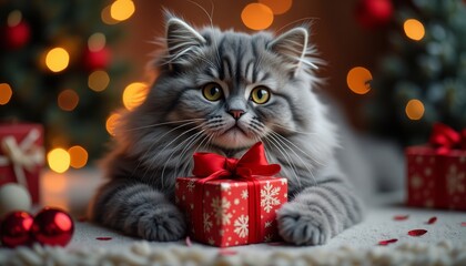 Curiosity piqued by holiday gift box