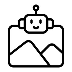 Bot Image Line Icon