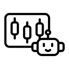 Bot Trading Line Icon
