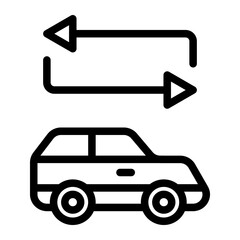 Car Sharing Line Icon