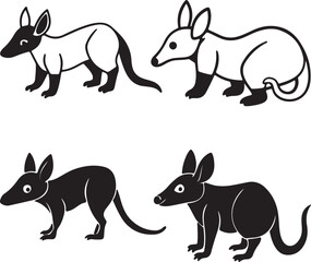 aardvark set of design set of black collection art 