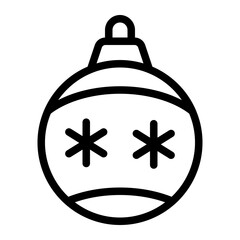 Obraz premium Christmas Ball Line Icon