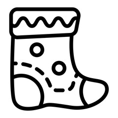 Christmas Socks Line Icon