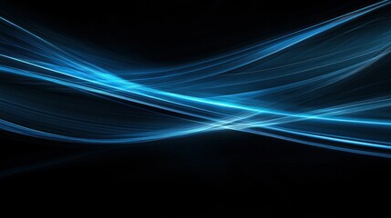 Light blue light flare crossing horizontally on black, minimalist modern appeal with a clean and elegant design