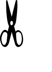 scissors solid icon, cloth, sharp, cut off' sewing, cutting, black