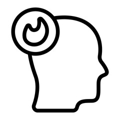 Head Burnout Line Icon