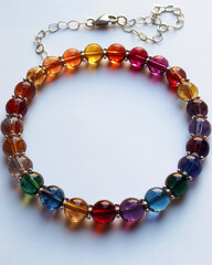 Obraz premium Colorful Beaded Necklace with Mixed Glass Ornaments