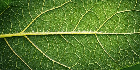 Clear drops on green leaf Willow leaf A detailed macr